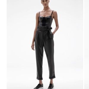 Ona by Yoon Chung Vegan leather paper bag pants